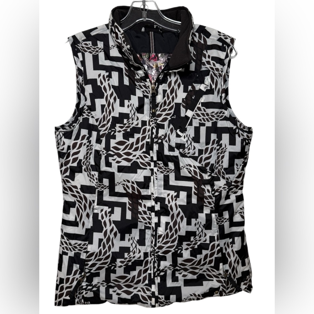 Burton Womens Dryride Command Snowboard Vest Black & White Geometric Print Med